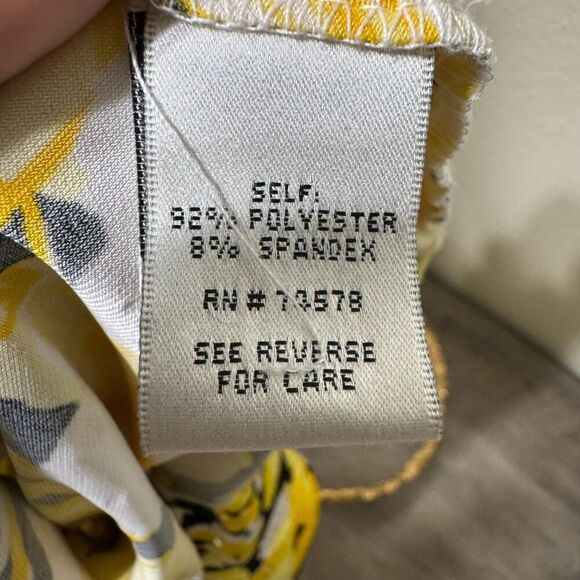 Vintage Y2k Cache Floral Yellow Halter Top Size L Rhinestones Bright Summer - Picture 3 of 10